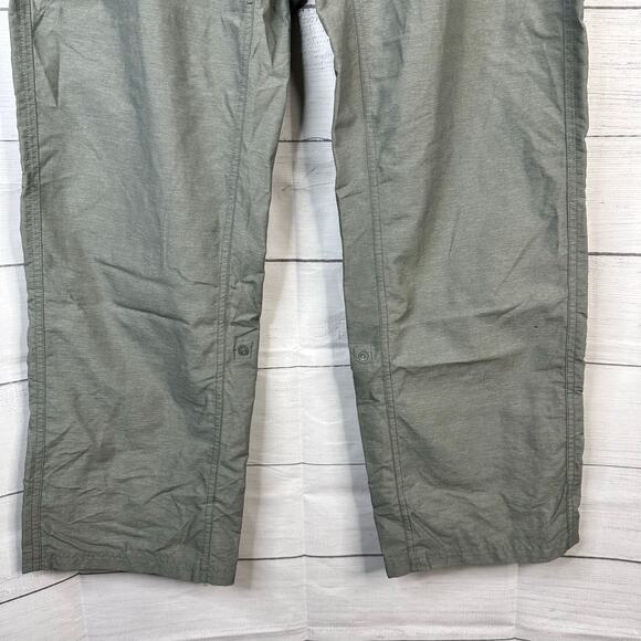 The North Face Womens size 12 Convertible Pants Khaki Nylon Roll Up Hiking Gray - Picture 4 of 11